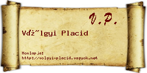 Völgyi Placid névjegykártya
